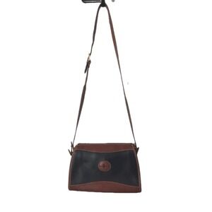 Hunt Club Vintage Leather Shoulder Crossbody Bag Purse Black and Brown